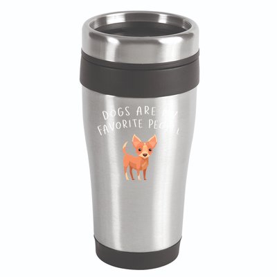 Dogs Are My Favorite People Chihuahua Gift 16oz Travel Tumbler