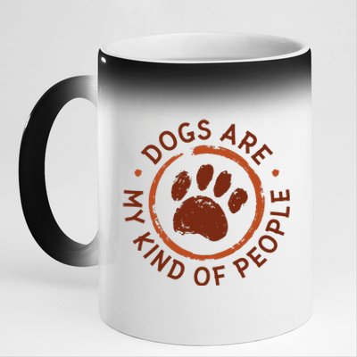 Dogs Are My Kind Of People Paw 11oz Black Color Changing Mug