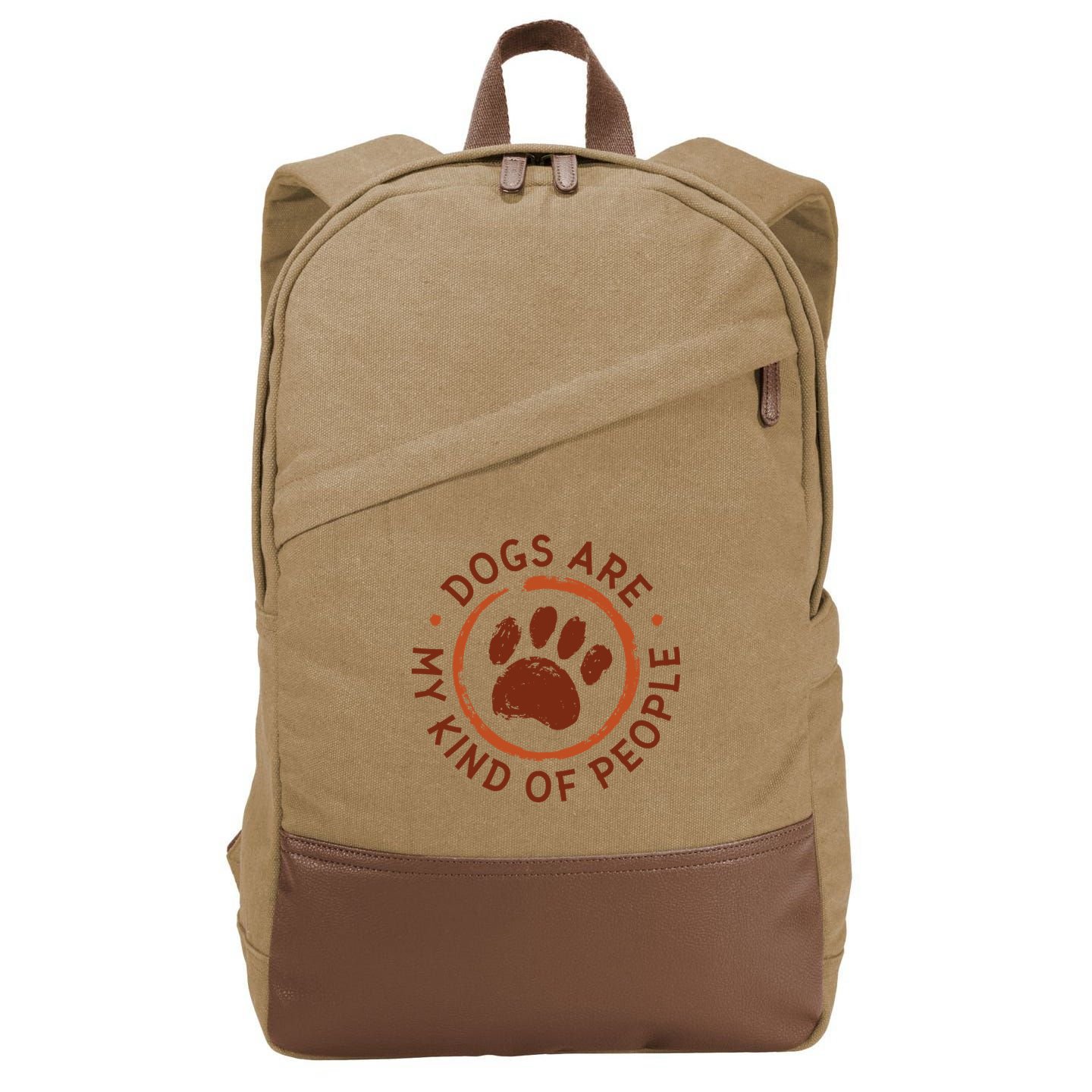 Dogs Are My Kind Of People Paw Cotton Canvas Backpack