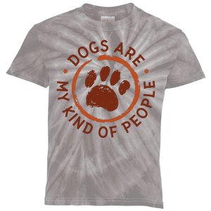 Dogs Are My Kind Of People Paw Kids Tie-Dye T-Shirt