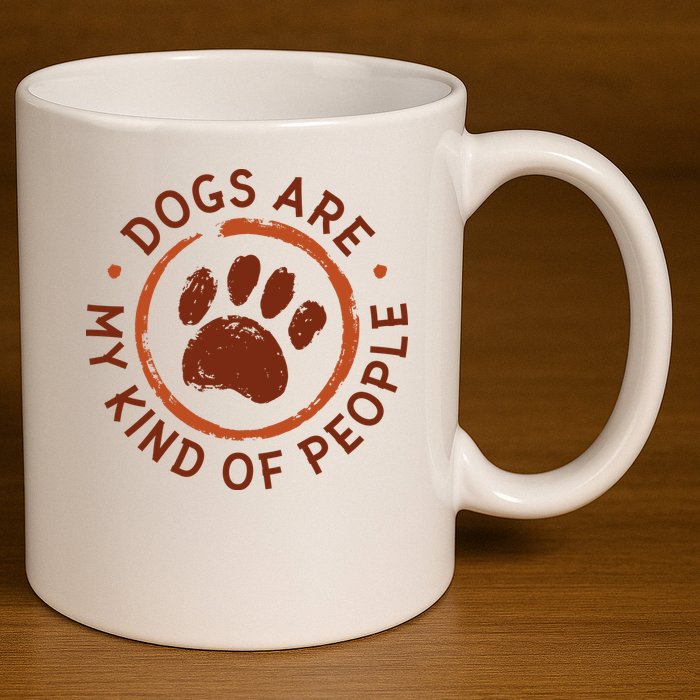 Dogs Are My Kind Of People Paw 11oz C Handle Ceramic Mug
