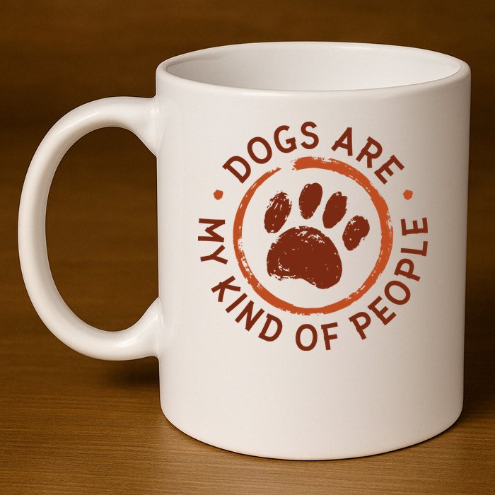 Dogs Are My Kind Of People Paw 11oz C Handle Ceramic Mug