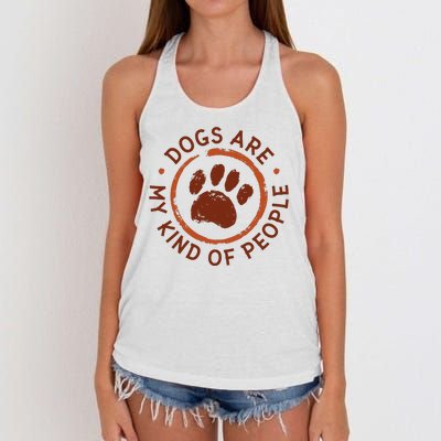 Dogs Are My Kind Of People Paw Women's Knotted Racerback Tank