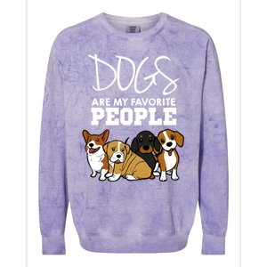 Dogs Are My Favorite People Dog Lover Gift Colorblast Crewneck Sweatshirt