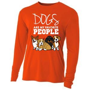 Dogs Are My Favorite People Dog Lover Gift Cooling Performance Long Sleeve Crew