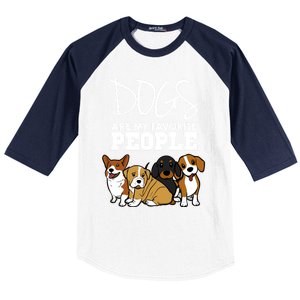 Dogs Are My Favorite People Dog Lover Gift Baseball Sleeve Shirt