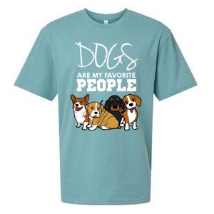 Dogs Are My Favorite People Dog Lover Gift Sueded Cloud Jersey T-Shirt