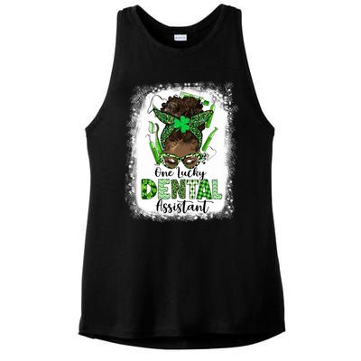 Dental Assistant Messy Bun Teeth Dentist St Patricks Day Funny Gift Ladies PosiCharge Tri-Blend Wicking Tank