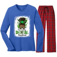 Dental Assistant Messy Bun Teeth Dentist St Patricks Day Funny Gift Women's Long Sleeve Flannel Pajama Set 