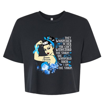 Diabetes Awareness Month Powerful Warrior Bella+Canvas Jersey Crop Tee