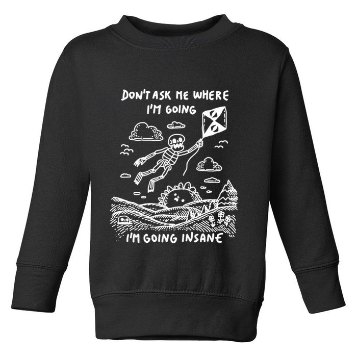 DonT Ask Me Where IM Going IM Going Insane Toddler Sweatshirt