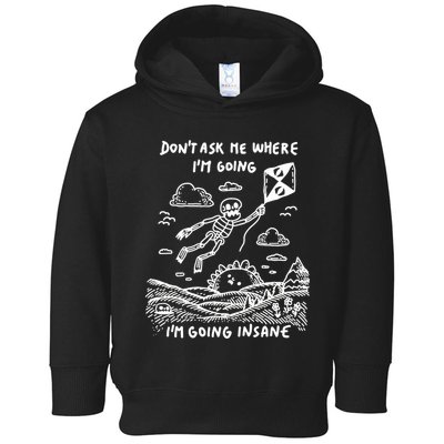 DonT Ask Me Where IM Going IM Going Insane Toddler Hoodie