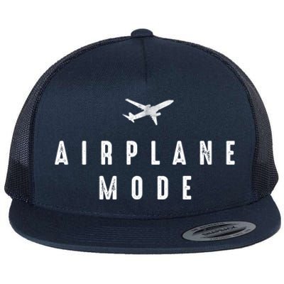 Distressed Airplane Mode Lazy Travel Gift Flat Bill Trucker Hat