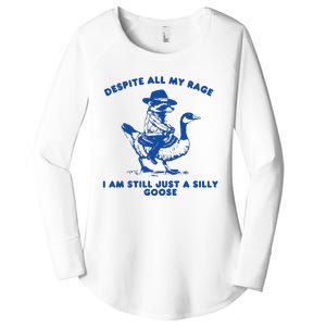 Despite All My Rage I Am Still A Silly Goose Meme Cowboy Raccoon Women's Perfect Tri Tunic Long Sleeve Shirt