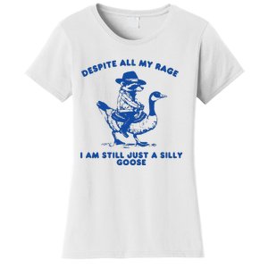 Despite All My Rage I Am Still A Silly Goose Meme Cowboy Raccoon Women's T-Shirt