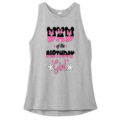 Dad And Mom Birthday Girl Mouse Family Matching Ladies PosiCharge Tri-Blend Wicking Tank