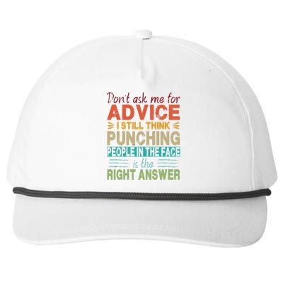 Don't Ask Me For Advice Retro Snapback Five-Panel Rope Hat