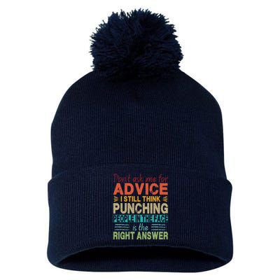 Don't Ask Me For Advice Retro Pom Pom 12in Knit Beanie