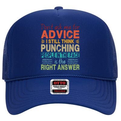 Don't Ask Me For Advice Retro High Crown Mesh Back Trucker Hat