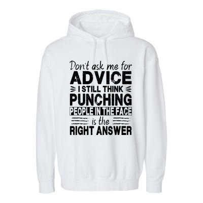 Don't Ask Me For Advice Retro Garment-Dyed Fleece Hoodie