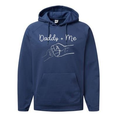 Daddy And Me Best Dad Ever Fist Bump Funny Fathers Day Performance Fleece Hoodie