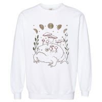 Dark Academia Moon Witchy Goblincore Aesthetic Frog Garment-Dyed Sweatshirt