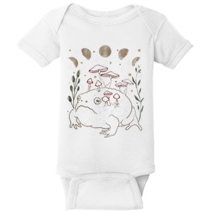 Dark Academia Moon Witchy Goblincore Aesthetic Frog Baby Bodysuit