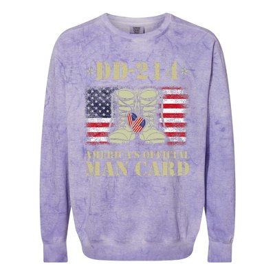 Dd214 Americas Man Card Veteran Day Served Flag Colorblast Crewneck Sweatshirt