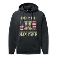 Dd214 Americas Man Card Veteran Day Served Flag Performance Fleece Hoodie