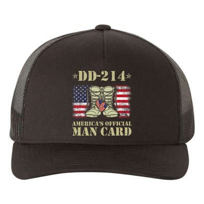 Dd214 Americas Man Card Veteran Day Served Flag Yupoong Adult 5-Panel Trucker Hat