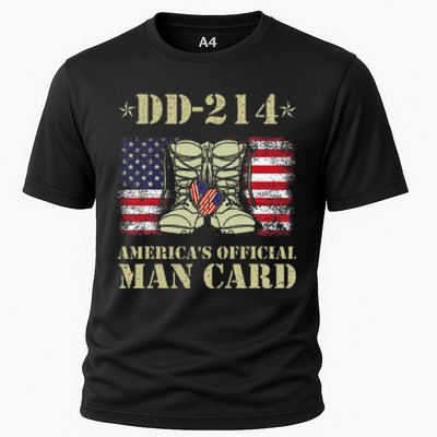 Dd214 Americas Man Card Veteran Day Served Flag Cooling Performance Crew T-Shirt