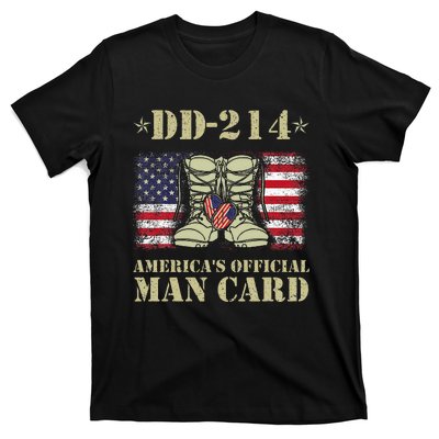 Dd214 Americas Man Card Veteran Day Served Flag T-Shirt