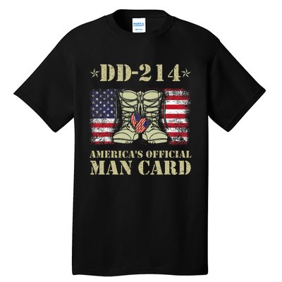 Dd214 Americas Man Card Veteran Day Served Flag Tall T-Shirt