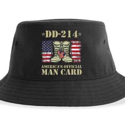 Dd214 Americas Man Card Veteran Day Served Flag Sustainable Bucket Hat