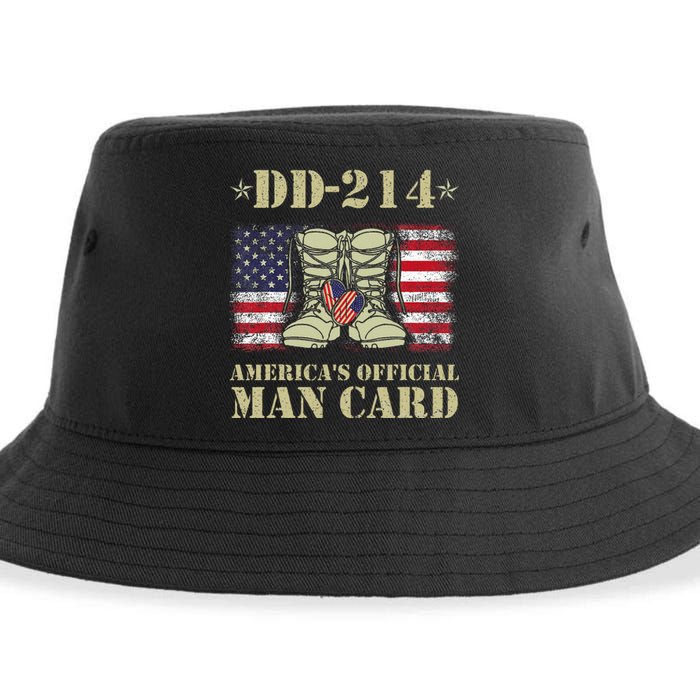 Dd214 Americas Man Card Veteran Day Served Flag Sustainable Bucket Hat