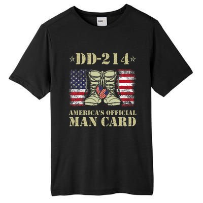 Dd214 Americas Man Card Veteran Day Served Flag Tall Fusion ChromaSoft Performance T-Shirt