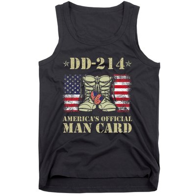 Dd214 Americas Man Card Veteran Day Served Flag Tank Top