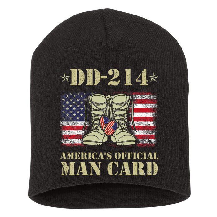 Dd214 Americas Man Card Veteran Day Served Flag Short Acrylic Beanie