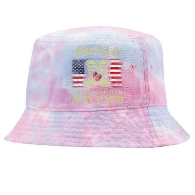 Dd214 Americas Man Card Veteran Day Served Flag Tie-Dyed Bucket Hat