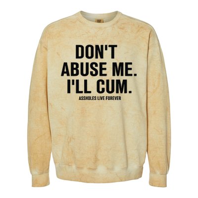 DonT Abuse Me ILl Cum Assholes Live Forever Colorblast Crewneck Sweatshirt