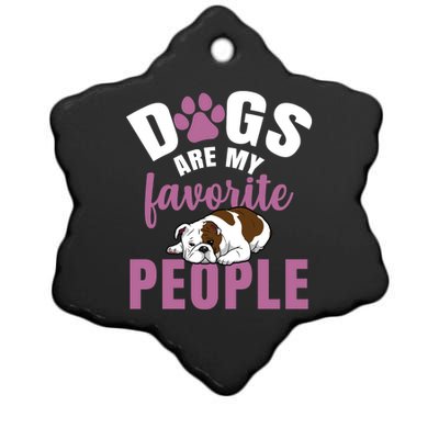 Dogs Are My Favorite People French Bulldog Gift Ceramic Star Ornament