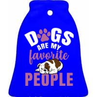 Dogs Are My Favorite People French Bulldog Gift Ceramic Bell Ornament