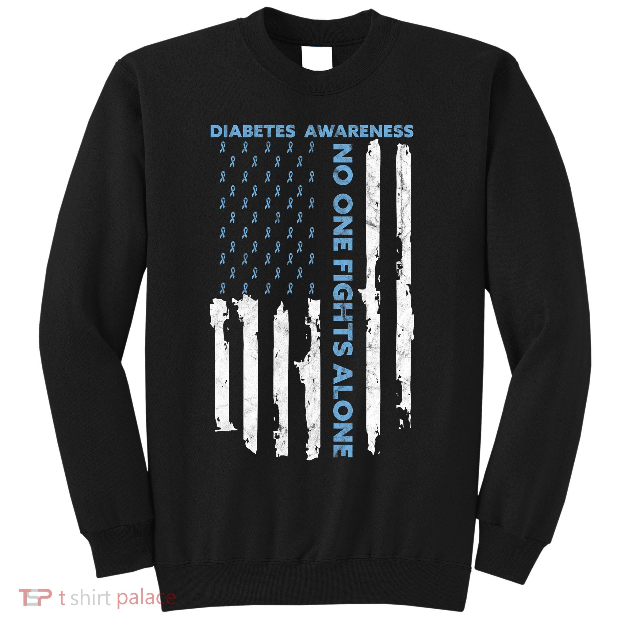 Diabetes Awareness Month American Flag Warrior T1 T2 Sweatshirt