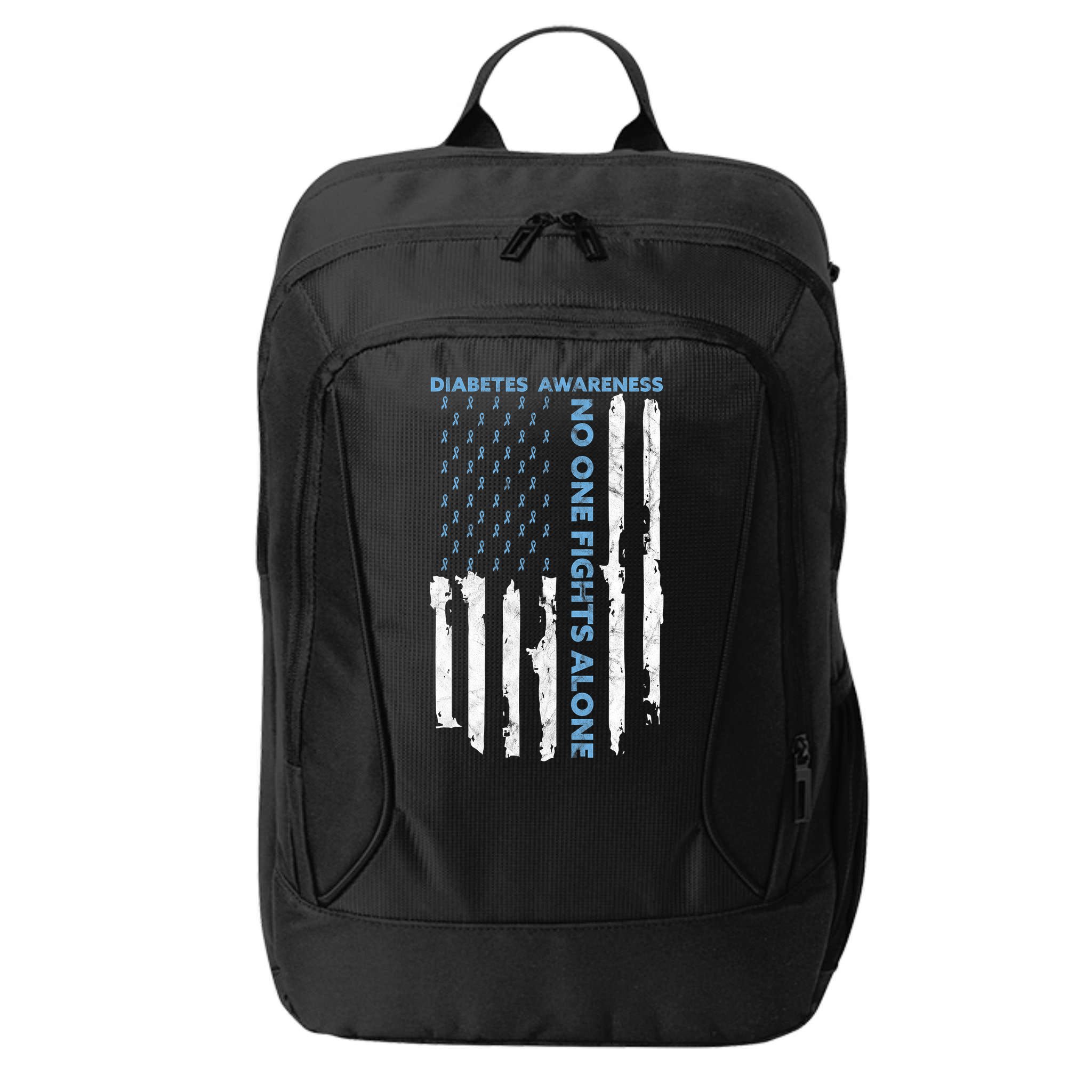 Diabetes Awareness Month American Flag Warrior T1 T2 City Backpack