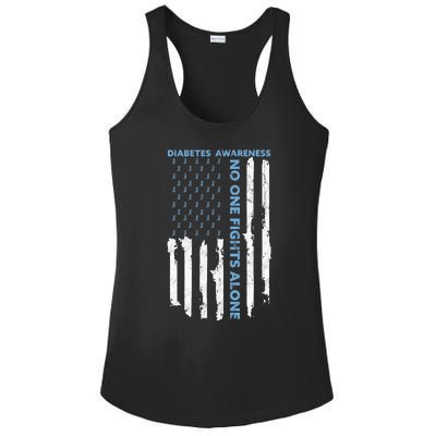 Diabetes Awareness Month American Flag Warrior T1 T2 Ladies PosiCharge Competitor Racerback Tank