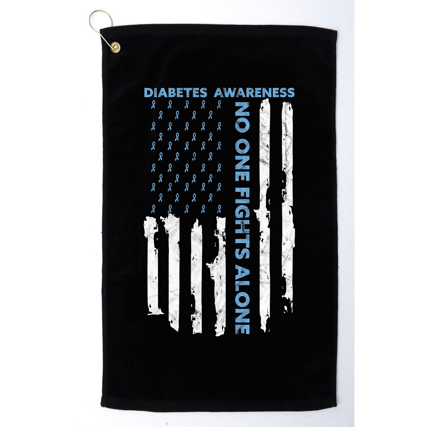 Diabetes Awareness Month American Flag Warrior T1 T2 Golf Towel