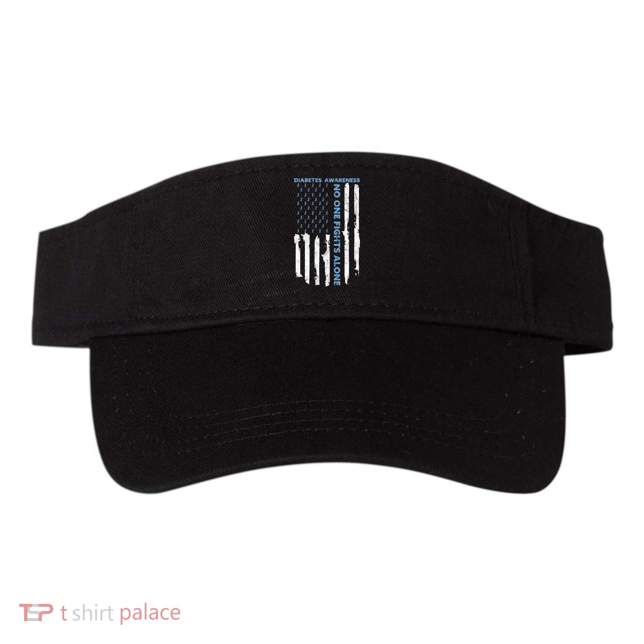 Diabetes Awareness Month American Flag Warrior T1 T2 Visor