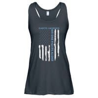 Diabetes Awareness Month American Flag Warrior T1 T2 Ladies Essential Flowy Tank