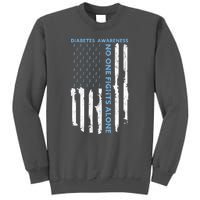 Diabetes Awareness Month American Flag Warrior T1 T2 Tall Sweatshirt