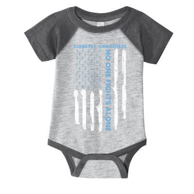 Diabetes Awareness Month American Flag Warrior T1 T2 Infant Baby Jersey Bodysuit